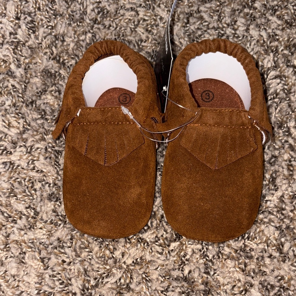 Brown Suede Kids Moccasins
